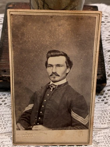 Civil War CDV of a Sergeant Soldier Bangor, Maine photo mark