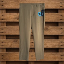 Birdie Bound Gotcha Man Golf Pant Light Khaki 34X30  Stretch, Flex Waist New