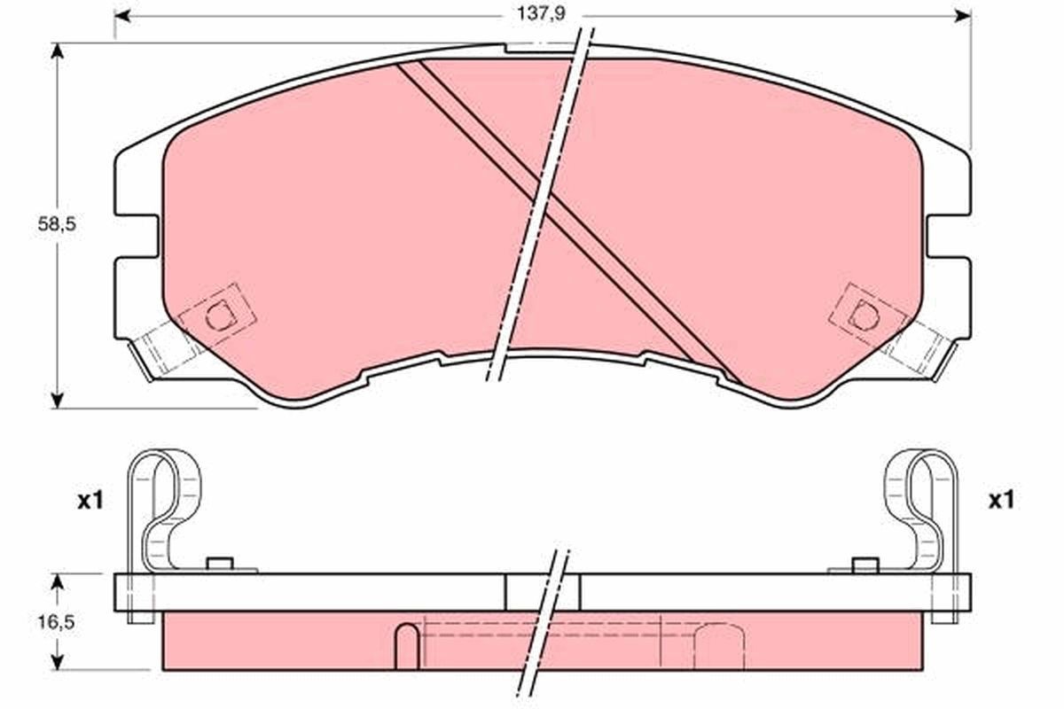 Kit plaquettes de frein disque TRW GDB1186 auto OPEL ISUZU VAUXHALL