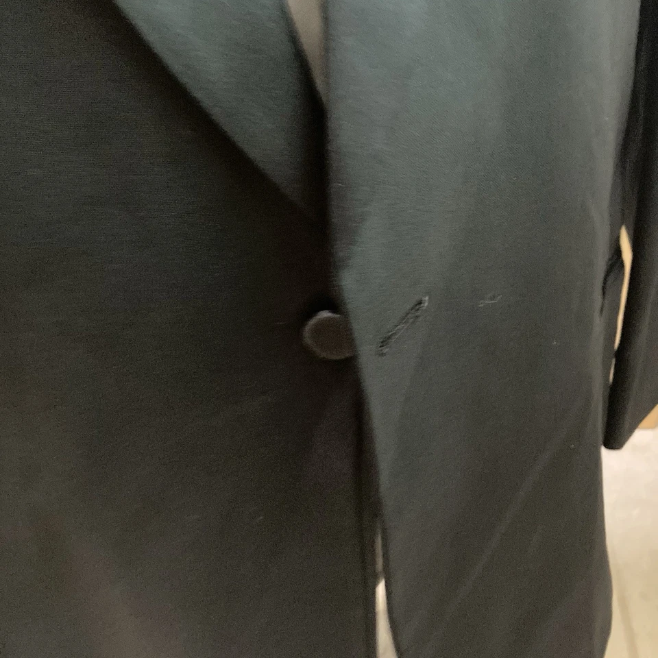 Men's Lord West Black Tuxedo Jacket Black Satin Peaks Lapelle 100% Wool 46XL - Image 4 of 4