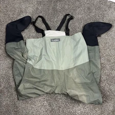 Simms Fishing Chest Waders Mens L-XL Stockingfoot Neoprene Foot USA Made Green