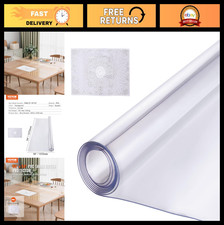 Clear Plastic Table Cover 54x54" Waterproof PVC Desk Mat Protector for Dining
