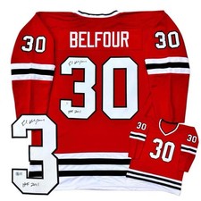Ed Belfour Autographed / Signed Jersey - HOF 2011 - Red - Beckett Authenticated