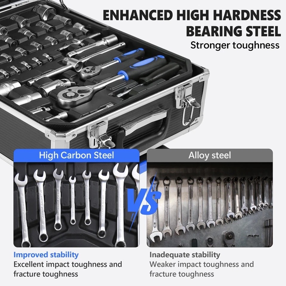 909 PCS Mechanics Tool Set Metal Case Socket Wrench Set Tool Kit - Image 2 of 4
