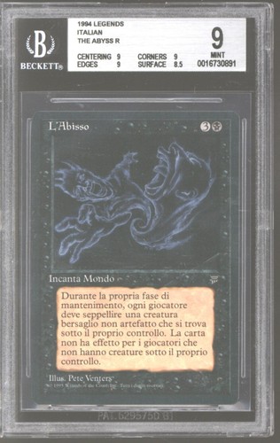 Magic MTG Legends Italian The Abyss BGS 9 (9, 9, 9, 8.5) NEAR MINT NM