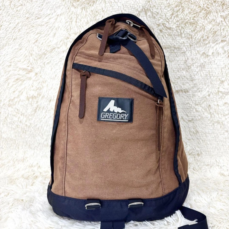 Mochila Gregory Hombres Super Vhtf Etiqueta Plateada Algodón Encerado Marrón Edición Limitada Fuera Foto 2 de 4