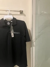 Cutter & Buck holy Trinity Logo navy blue  polo golf  Shirt men's Medium NWT NEW