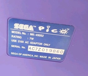 Vintage Pico Sega Gaming Console tested Model MK-49002 With Game
