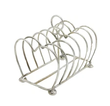 Sterling Silver Novelty Heart-Shaped Toast Rack Antique 1911 Birmingham Deco