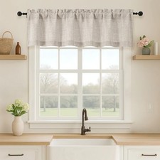 Valance for Windows, Light Filtering Faux 60"W x 14"L Pack of 1 Linen