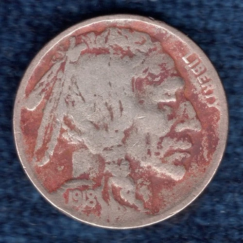 1918 S Buffalo Nickel.  Very Good or better.  Actual Coin. Lot #52.808