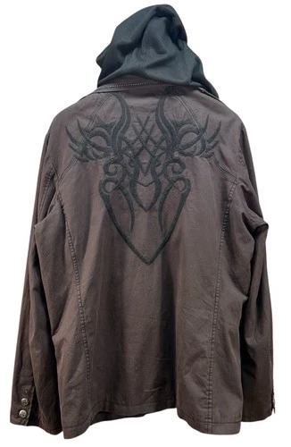 Roar "Brave Soul" blazer Men 2XL embroidered graphics removable black hoodie image 4