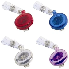 Advantus Retracting Id Card Reel With Belt Clip - 4 / Pack - Translucent