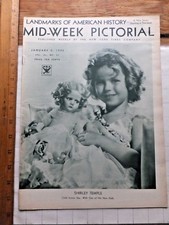 1935 Mid-Week Pictorial Mag- GREAT Shirley Temple With Doll Cover.