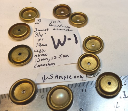vtg Round Brass Rhinestone Flat Back Settings w/ Lip Some Miriam Haskell Lot 314 - Picture 29 of 60