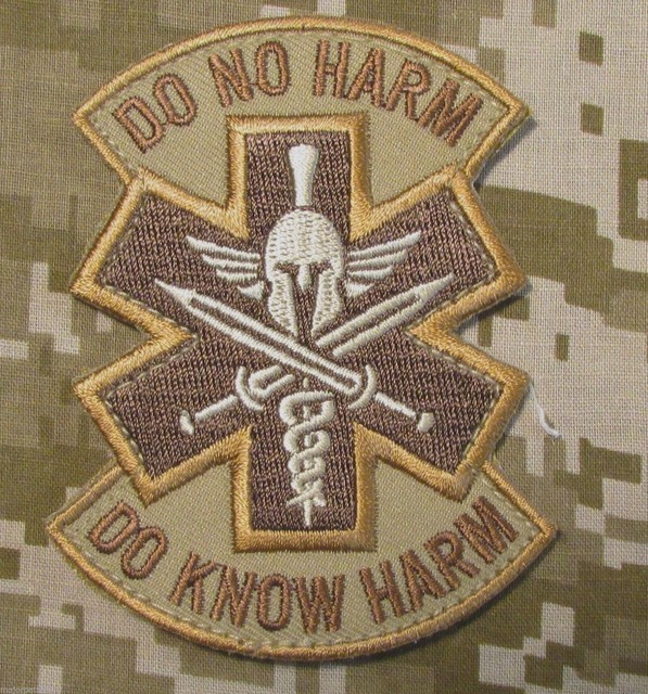 DO NO HARM DO KNOW HARM SPARTAN MEDIC EMT USA DESERT HOOK PATCH EBay