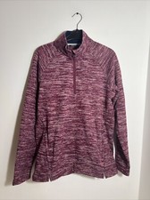 Rohan Quayside 1/4 Zip Jumper Pink/Purple Marl Zip Pockets Size Medium