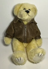 TY Beanie Babies Attic Treasures Baron The Bear With Leather Jacket 1993 Plush