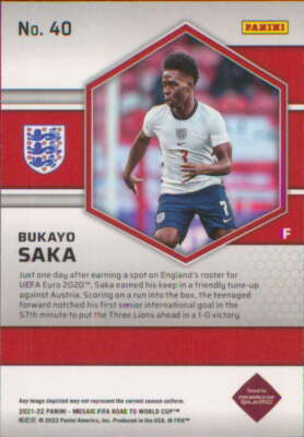 BUKAYO SAKA 2021-22 Panini Mosaic FIFA Road to World Cup #40
