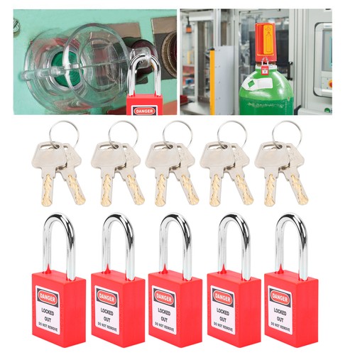 5 Sets 38mm LOTO Lock Non-Slip Lockout Padlock For Machinery Manufacturing HOT - Picture 6 of 23