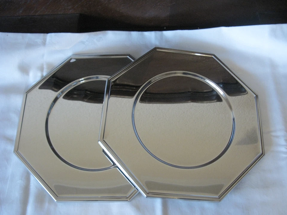 Villeroy & Boch Satz achtechige Platzteller für 6 Personen in Edelstahl 18/10