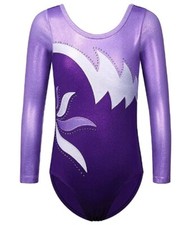 BAOHULU Gymnastics Leotard for Girls Kids Shiny Embroidery Practice Dancewear