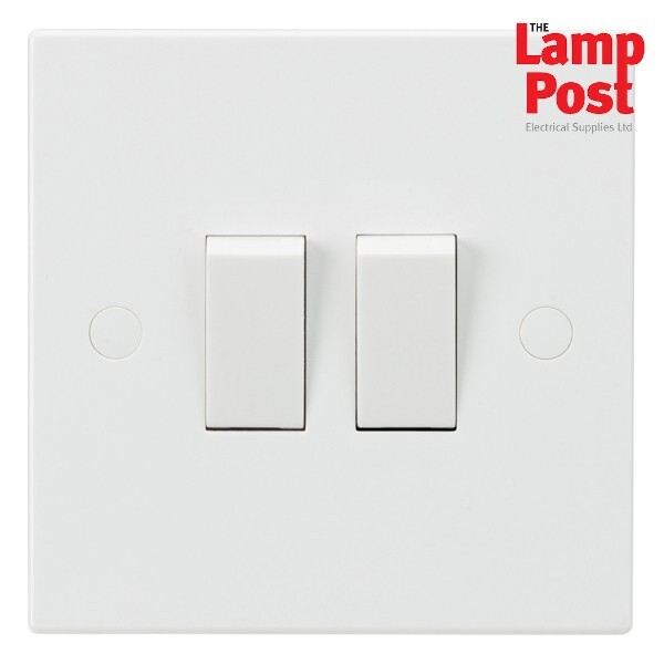 Knightsbridge SN3000 2G 2 Gang 2 Way Square Edge 10A Light Switch - White