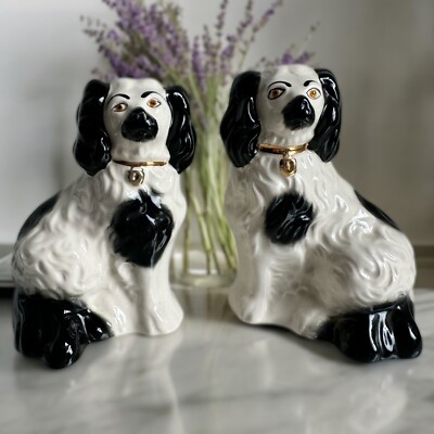 Beswick Staffordshire China Dogs X2 Set Pair King Charles Spaniel