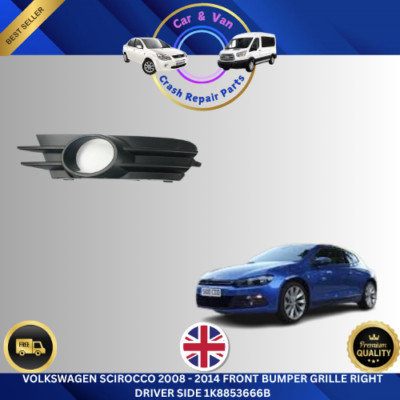 Volkswagen Scirocco 2008-2014 Front Bumper Grille Right Driver Side OE1K8853666B