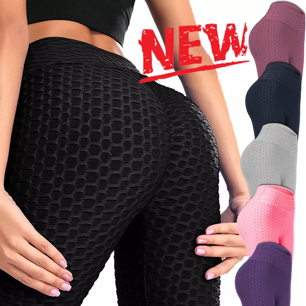 Womens Shrink Fat Yoga Pants Hip Support Tik Tok Leggings Honeycomb Fitness  Gym