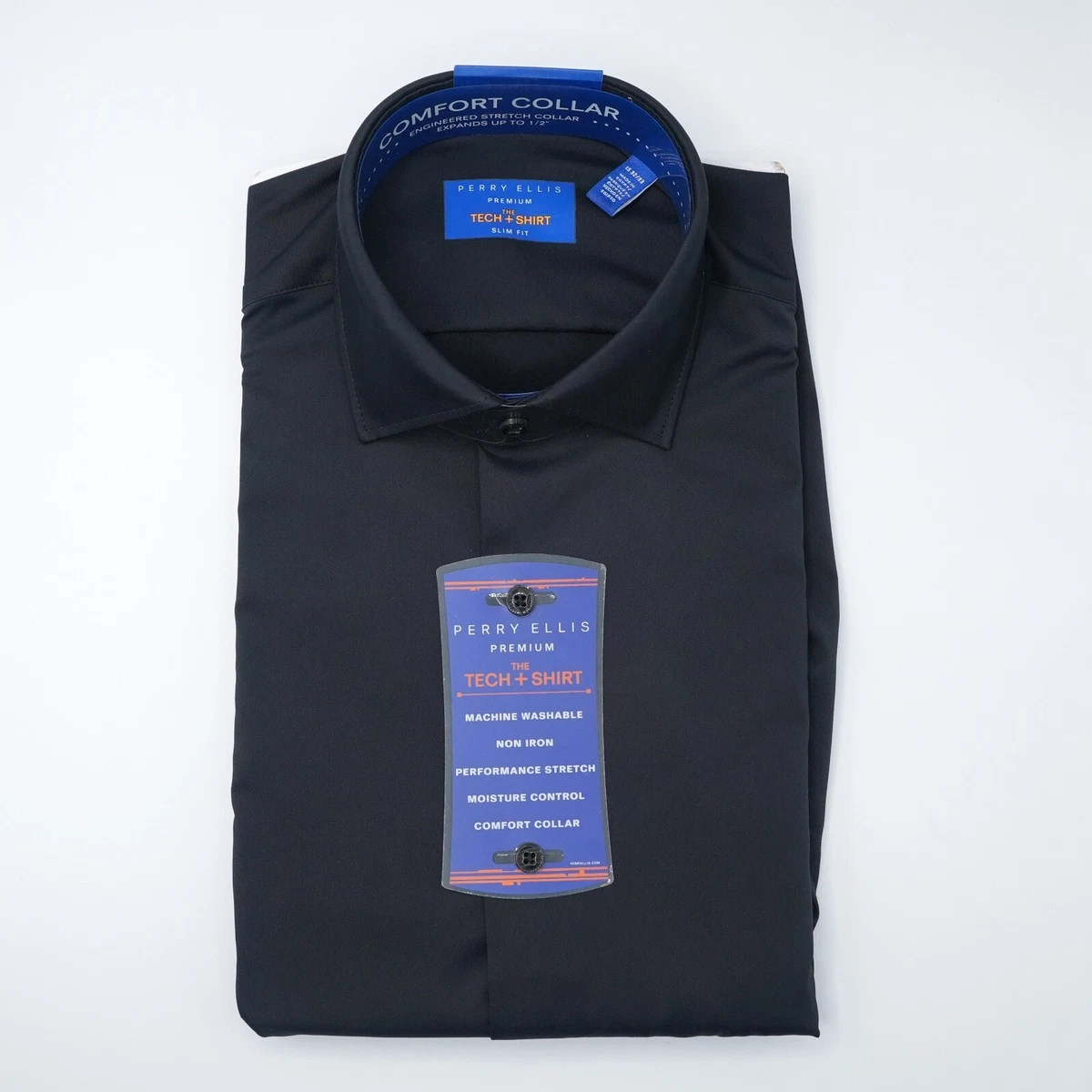 slim fit dress slacks Men's Slim Fit Total Stretch Performance Dress Shirt – Perry Ellis main image 0
