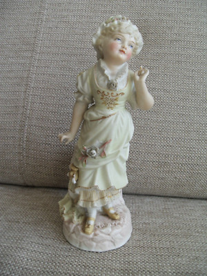 ELBOGEN OF BOHEMIA LADY FIGURALE VASE STREICHHOLZHALTER BEEINDRUCKT HERSTELLERMARKE 20,5 CM