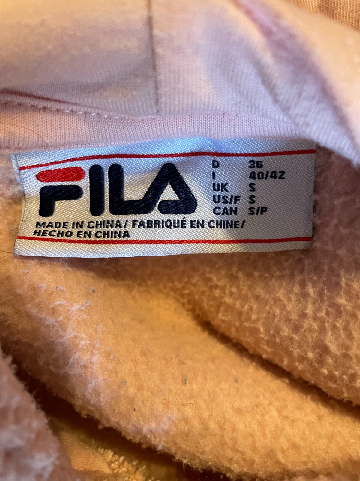 Felpa con cappuccio Fila sherpa taglia S salmone