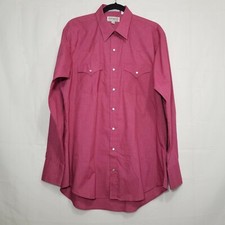 Sheplers Western dress shirt red size 16.5-36 Tall cowboy rockabilly pearl snaps