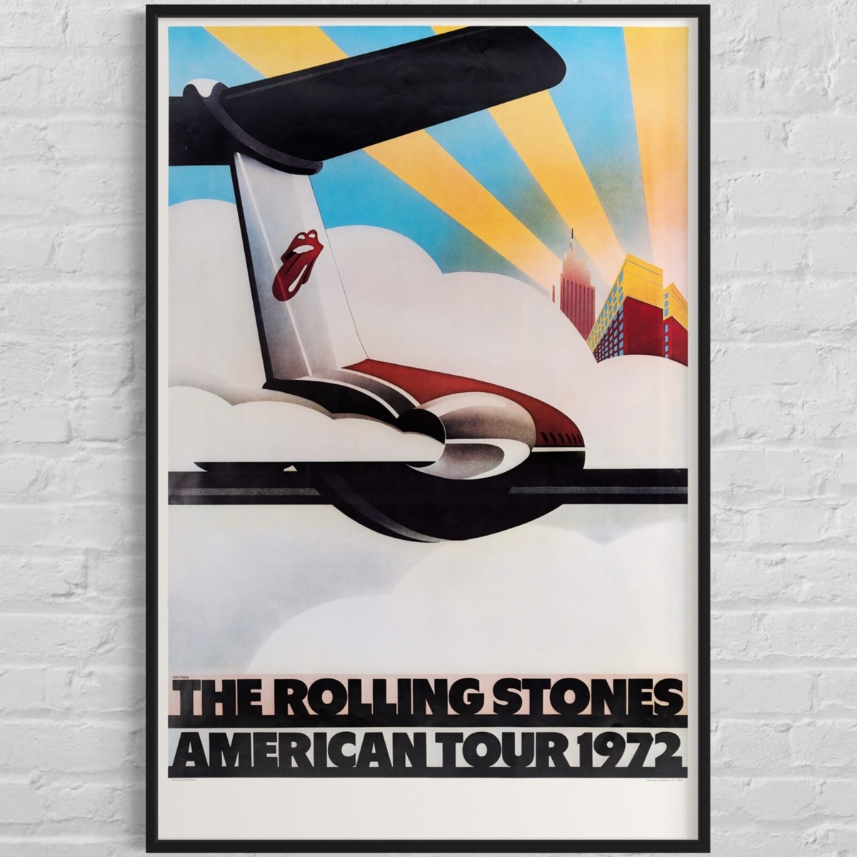 貴重☆rolling  stones☆タワーレコード大型ポスター☆フレーム付き☆ THE ROLLING STONES '1972 American Tour' Concert Poster AOR-4.263