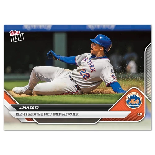 2025 MLB Topps NOW 273 JUAN SOTO REACH BASE 6 TIMES   NY METS PRESALE