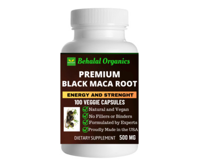 Black Maca Root 500mg Vegan Capsules 100 Count