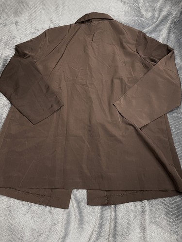 Susan Graver Blazer Jacket 1X NWT Style USA Lightweight 1 Button Brown - Picture 5 of 5