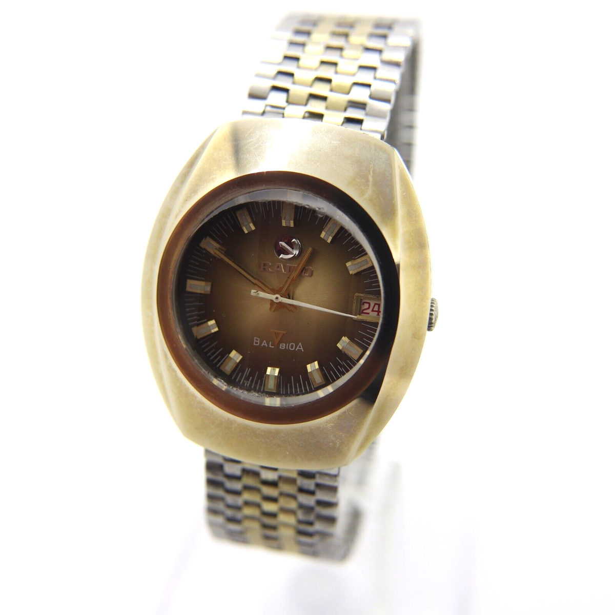 Rado Balboa V Watch Automatic 36mm Round Men's Date Gold Rado Balboa V Watch Automatic 36mm Round Men's Date Gold