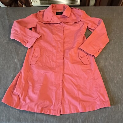 Talbots pink collared trench duster rain coat collared womens 10
