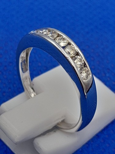 H Samuel 9 Carat White Gold 0.50 Carat Diamond Channel Set Ring Size L.5 2.2g - Picture 2 of 11