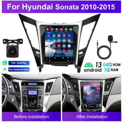 Bluetooth FM RDS Car Stereo for 2010-2015 Hyundai Sonata Android 13