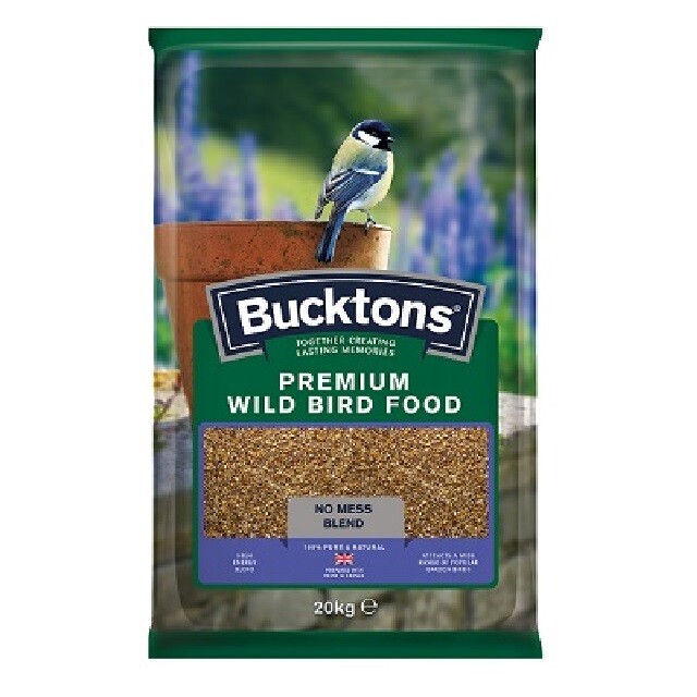 Bucktons Premium Wild Bird Seed Mix 20kg - husk-free formula