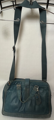 PIQUADRO Blue leather computer bag PC/iPad briefcase bag crossbody
