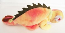 TY BEANIE BABY IGGY TIE DYE NEÓN PVC 6ª etiqueta de culo 5ª etiqueta colgante errores retirado
