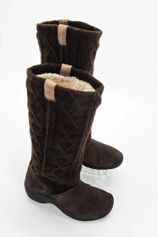 Keen Womens Tall Knit Lined Boots Size 7 Brown Suede Winter Shoes Pre Owned vvq - Image 2 of 4