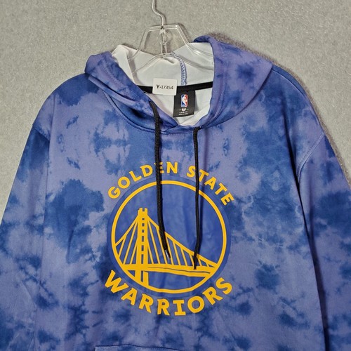 Golden State Warriors Men Sweatshirt Large Blue Tie Dye Hoodie Logo Graphic - Picture 10 of 10