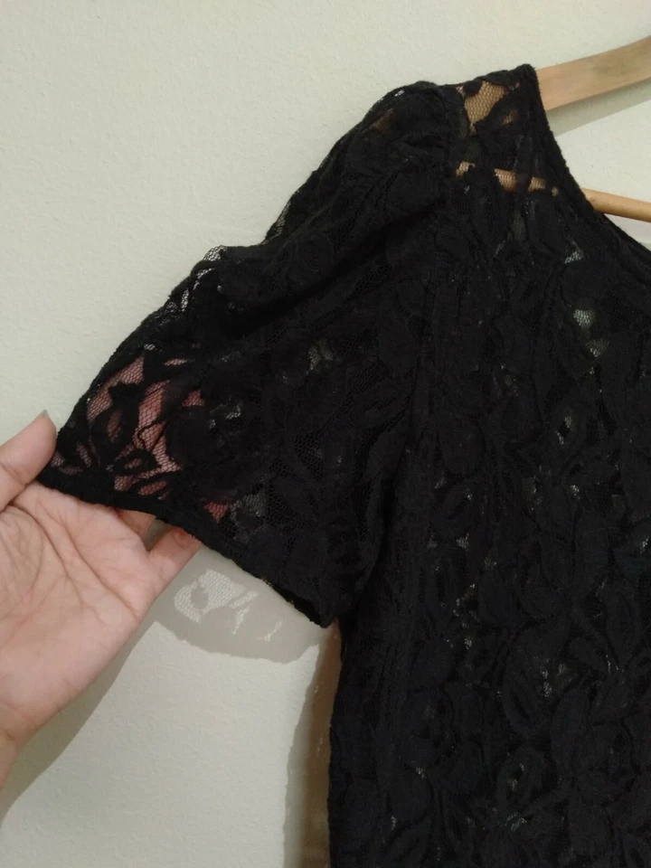 Gossip Girl the TV Series by Kai Aiyub Black Lace short sleeve Shift Dress S - Image 3 of 4