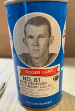 1976 RC Cola Royal Crown 12 oz Soda Can  Baltimore Colts ROGER CARR #81