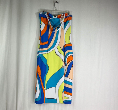 Cache Women's Retro Swirling Pattern Multicolor Dress - Size 0 - Picture 4 of 4